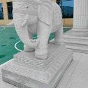 大同 白麻花岗岩动物异形石雕-大象