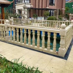 大同黄金麻花岗岩石材栏杆，扶手，将军柱，花瓶柱