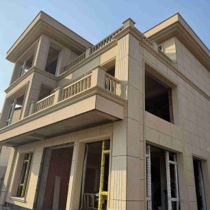 大同 黄金麻花岗岩石材荔枝面外墙干挂效果展示