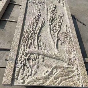 大同 黄金麻雕刻板浮雕迎客松