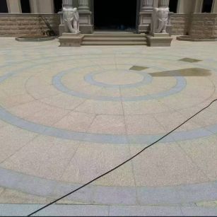 大同 黄金麻芝麻灰花岗岩石材地铺拼接效果