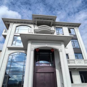 大同白麻别墅外墙干挂石材效果示例