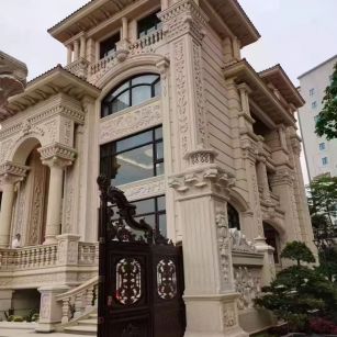 大同 黄金麻花岗岩别墅外墙干挂效果展示