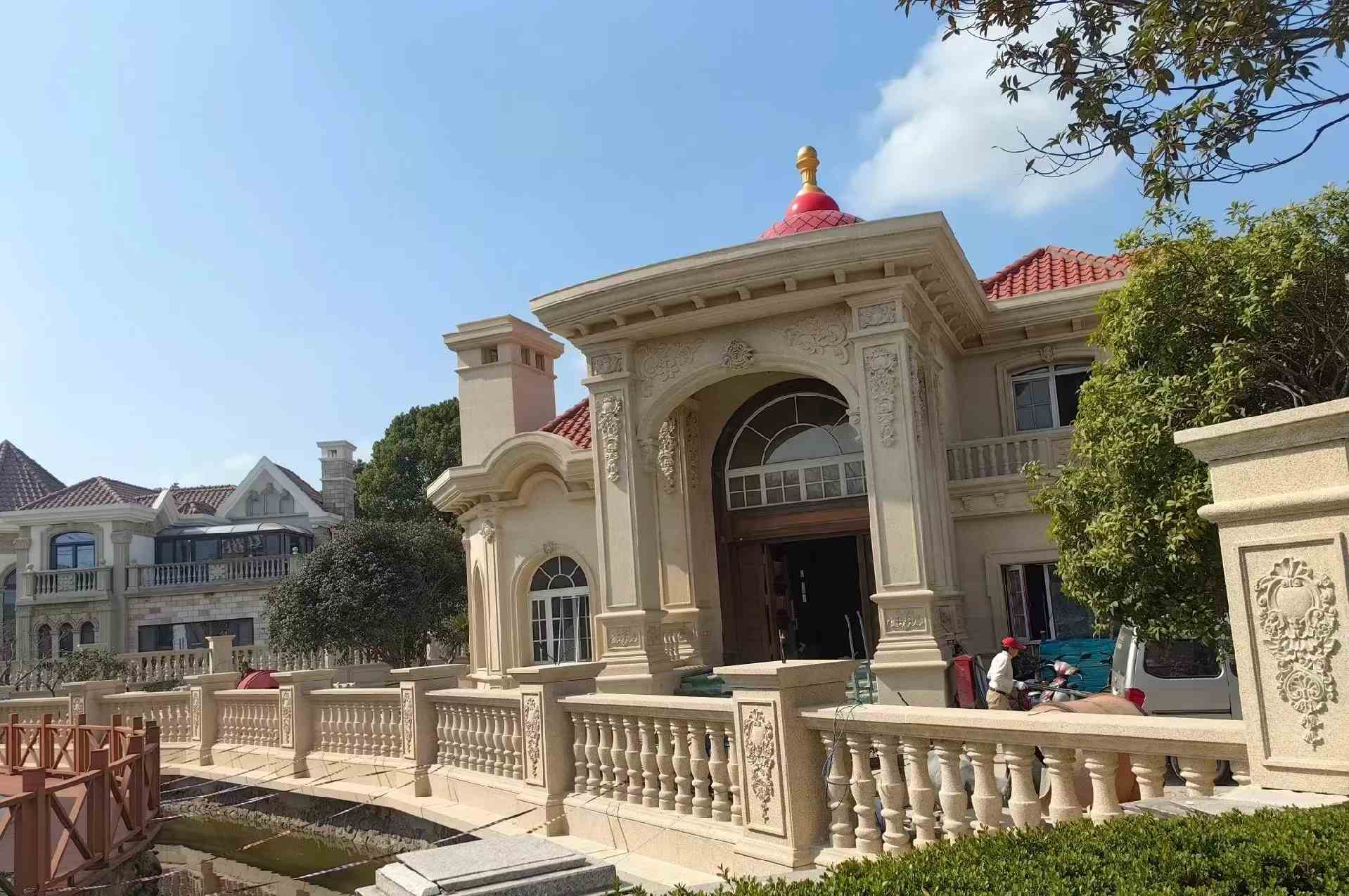 大同 黄金麻花岗岩欧式别墅