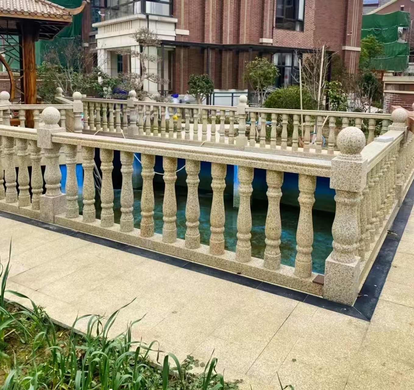 大同黄金麻花岗岩石材栏杆，扶手，将军柱，花瓶柱