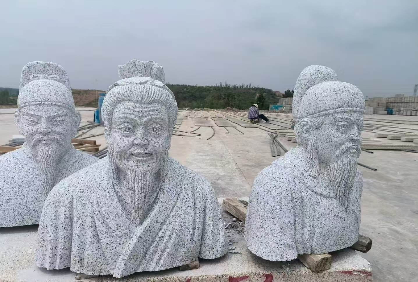 大同 白麻花岗岩石材人物立体雕刻