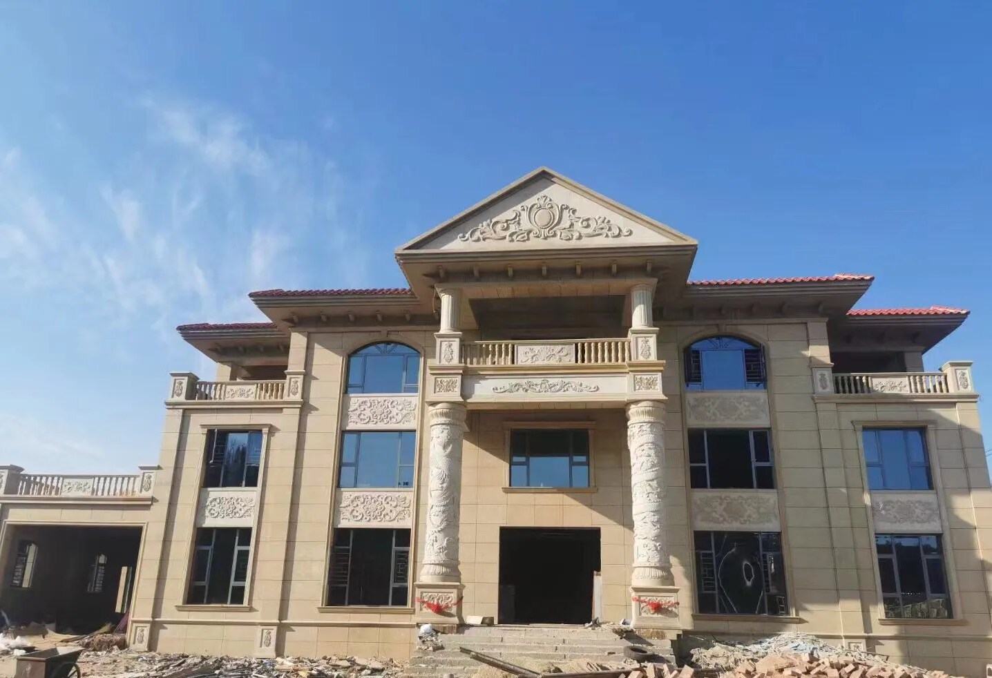 大同 黄金麻花岗岩别墅外墙干挂