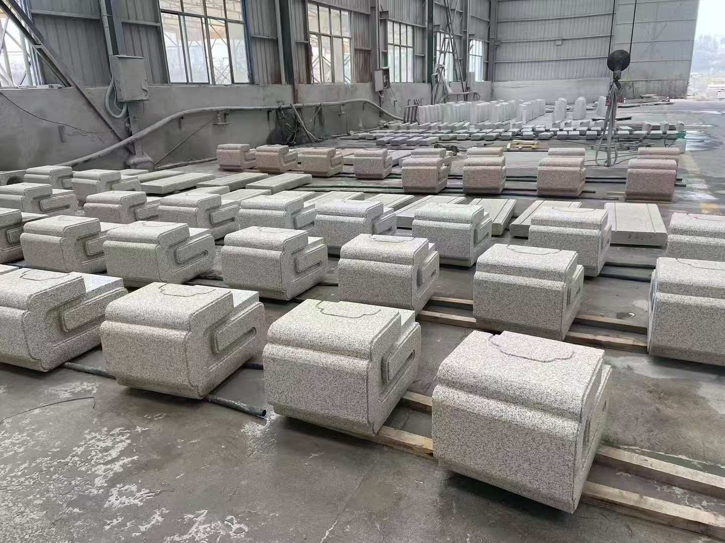 大同 白麻花岗岩异形加工-石凳，坐凳