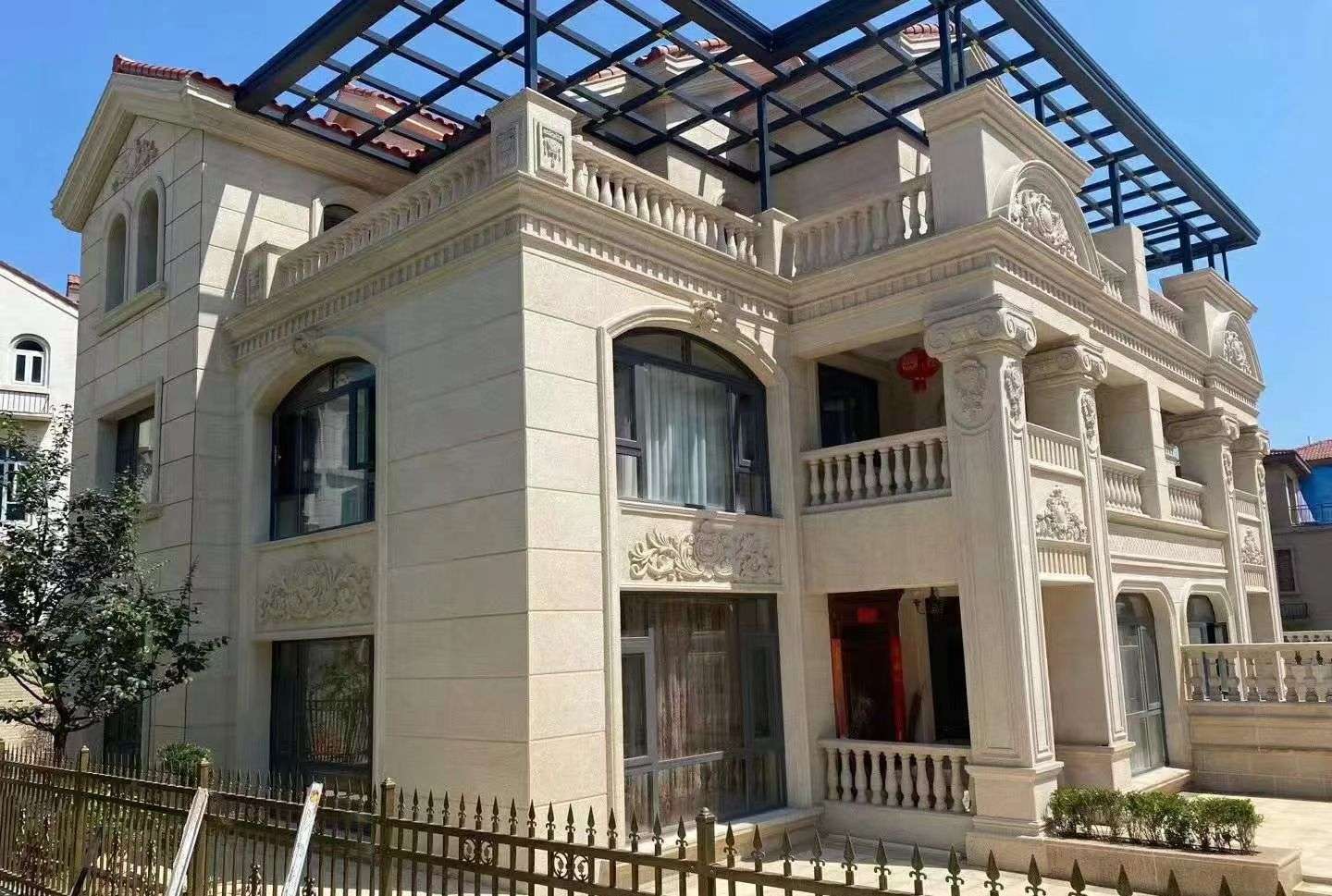 大同 黄金麻花岗岩荔枝面别墅外墙干挂