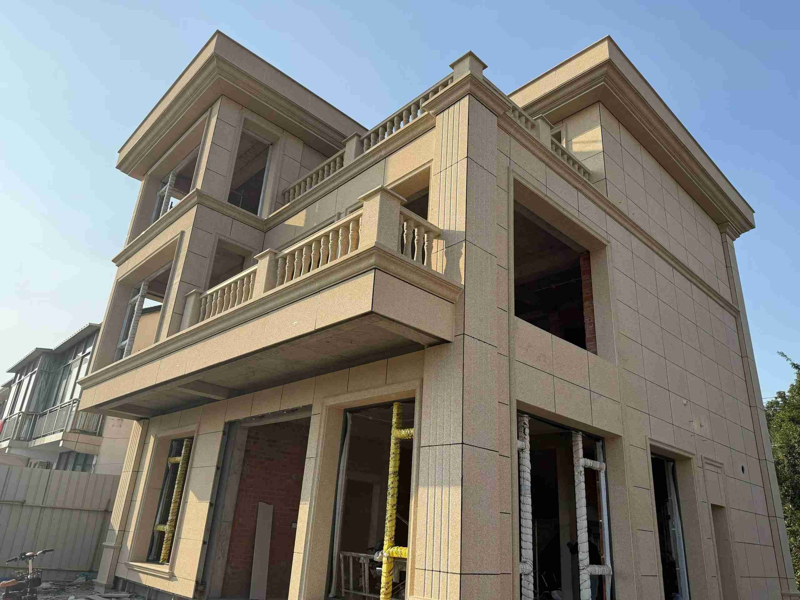 大同 黄金麻花岗岩石材荔枝面外墙干挂效果展示