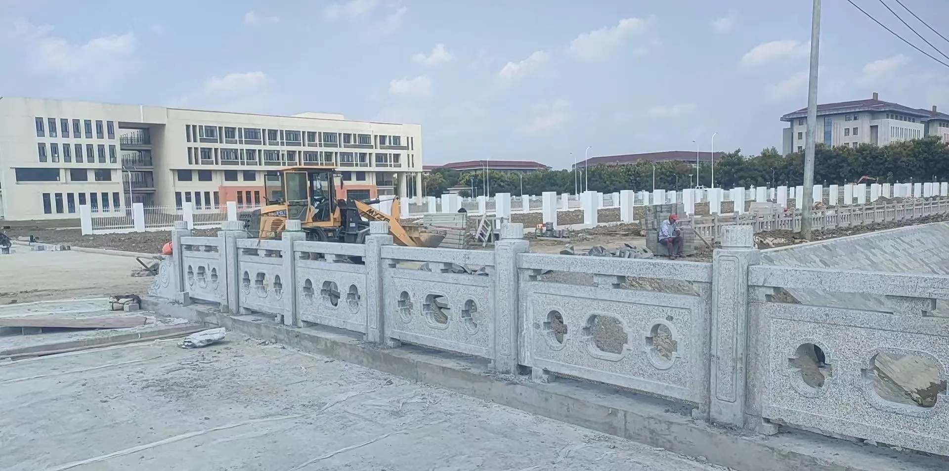 大同 白麻花岗岩荔枝面河道栏杆