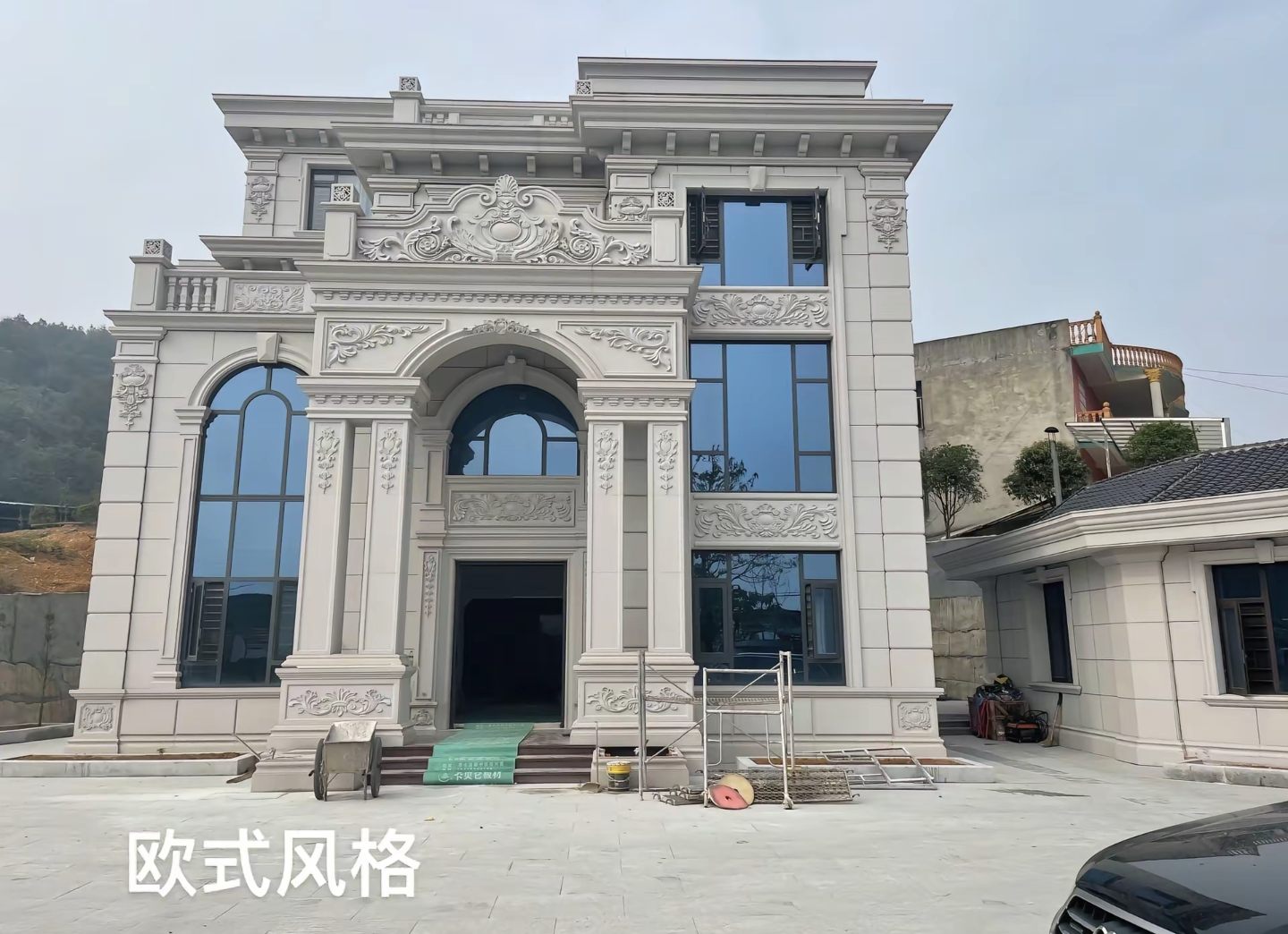 大同 白麻花岗岩别墅外墙干挂