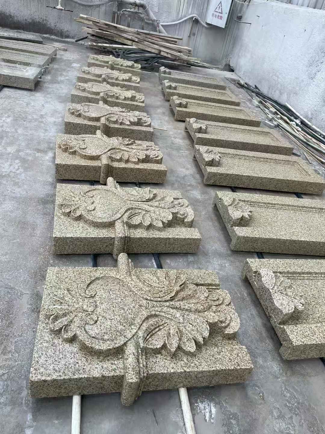 大同 黄金麻花岗岩别墅外墙雕刻板