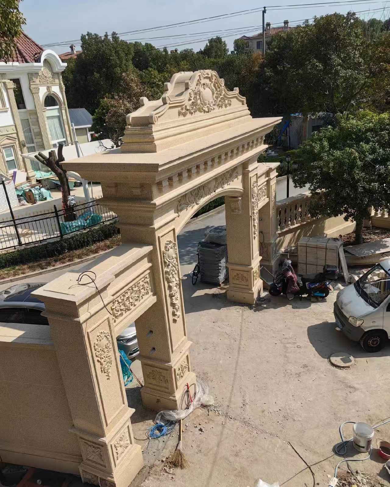 大同 黄金麻荔枝面花岗岩别墅门楼