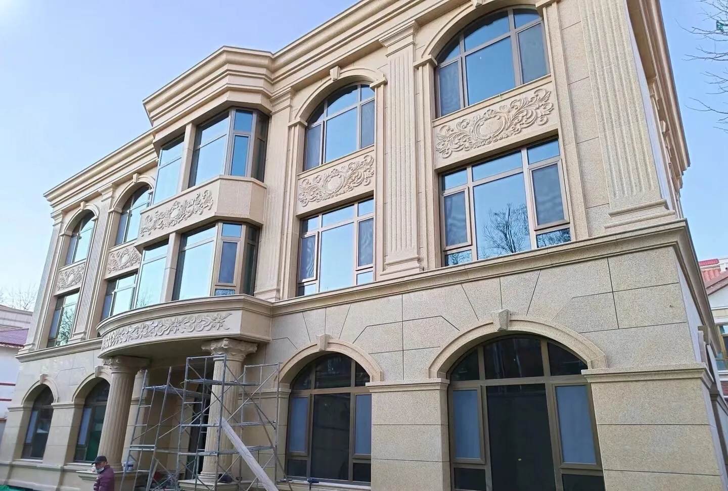 大同 黄金麻花岗岩别墅外墙干挂