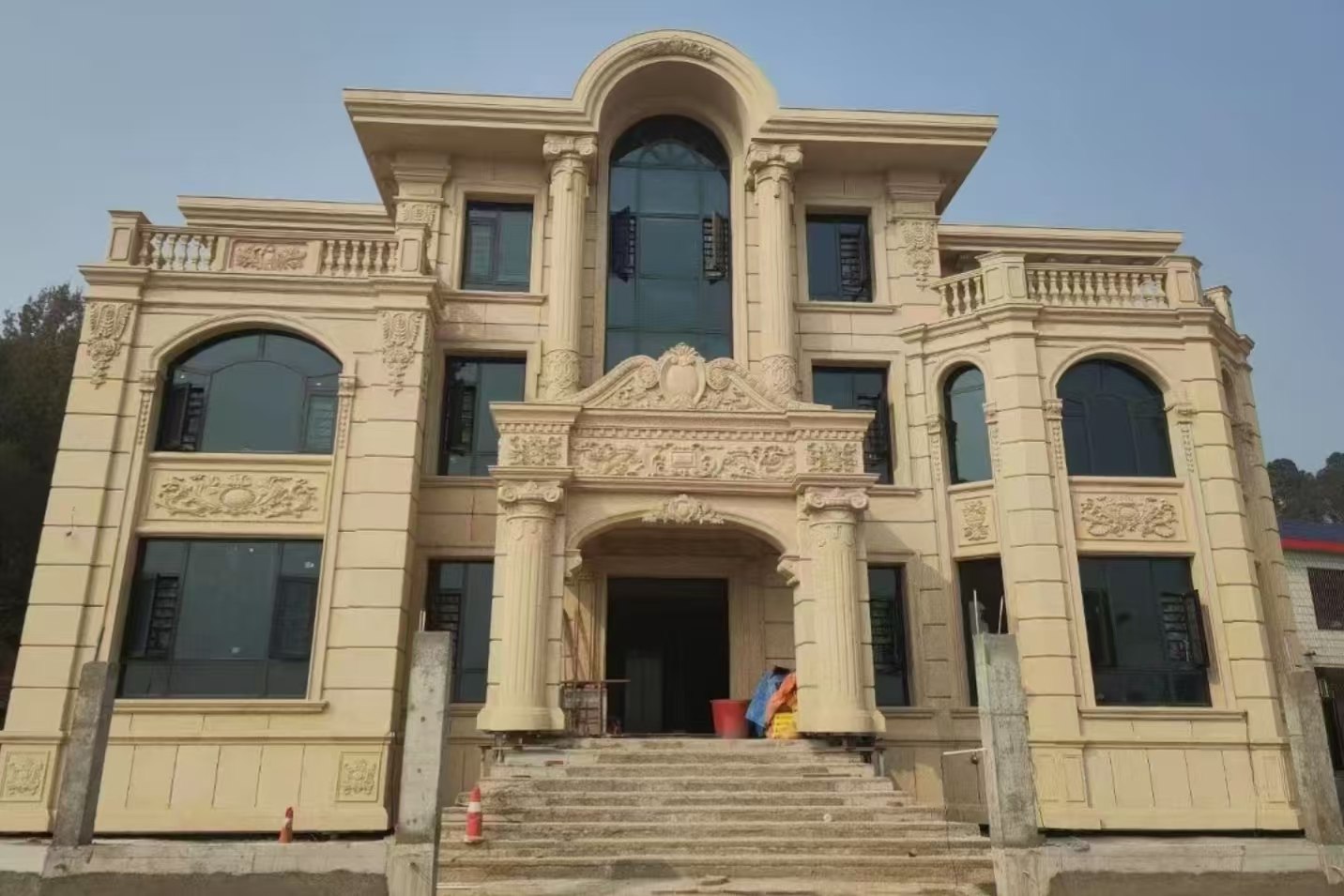 大同 黄金麻花岗岩别墅外墙干挂